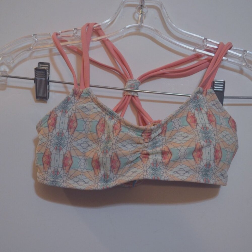 CABANA Life Swim Bikini Top 3 Strings Straps Pastel Colors Pink-Green Girls' 12